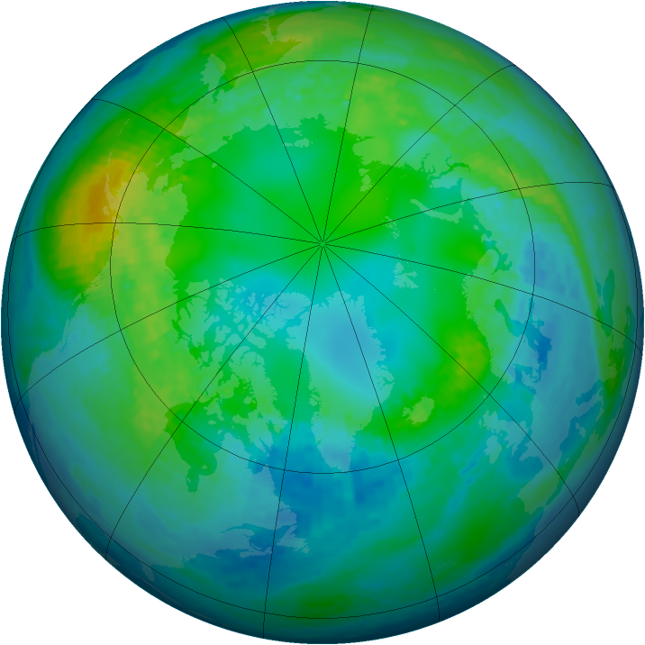 Arctic ozone map for 03 November 2001